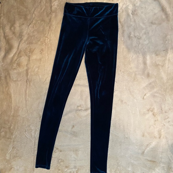Garage Teal Velour Leggings - Picture 6 of 7